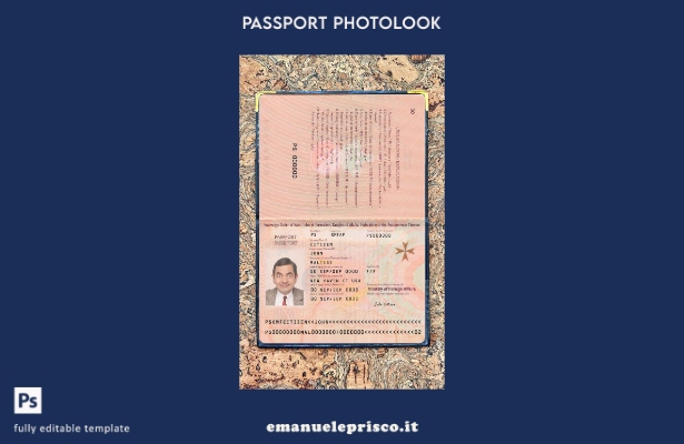 modello di aspetto fotografico presente del passaporto maltese in stile verifica